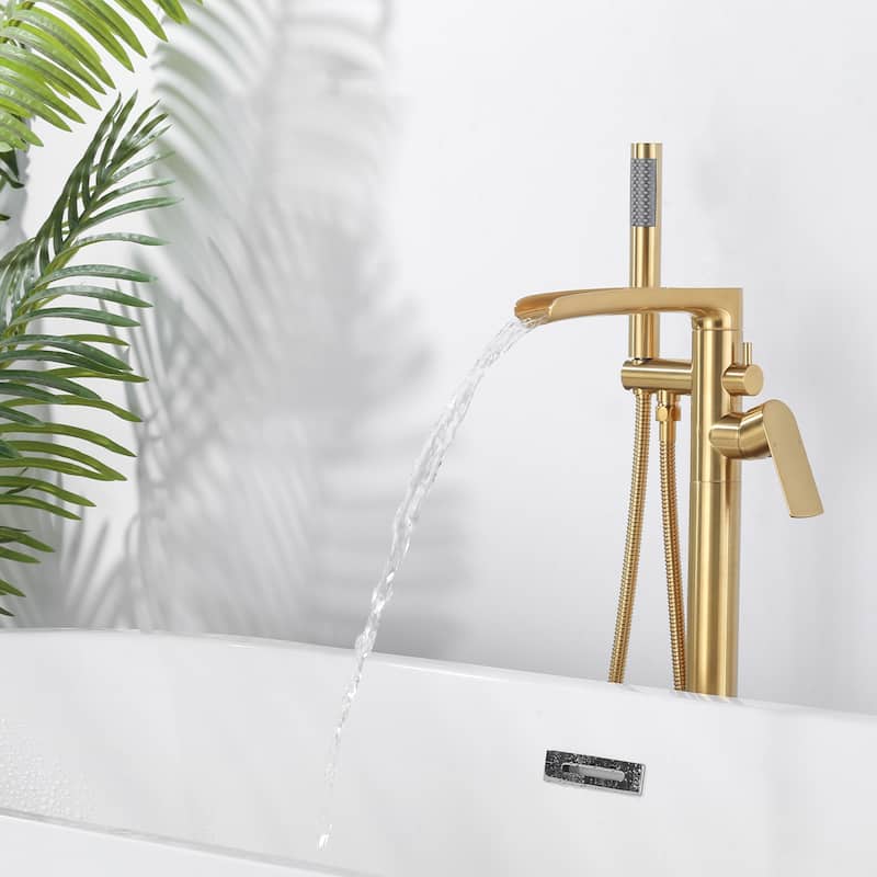 WOWOW Single Handle Freestanding Tub Faucet with Hand Shower