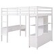 preview thumbnail 27 of 28, Full Size Loft Kids Bed Frame with Built-in Desk, Two Drawers & Storage Shelves - Space-Saving Design, Easy Assembly, Grey