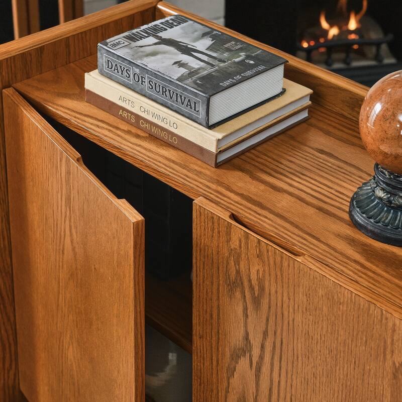Rustic Buffet Sideboard Cabinet with Doors, Mid-Century Modern Storage Cabinet for Entryway, Living Room, Kitchen