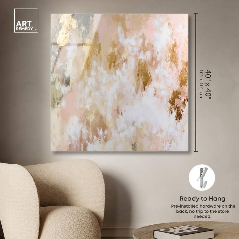 Golden Glimmer Gesture III Acrylic by Art Remedy, Ready to Hang