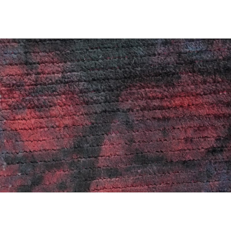 Hand Knotted Oriental Viscose Silk Carpet Modern Pictorial Multi-Colored Abstract Area Rug - 7' 10'' X 5' 6''