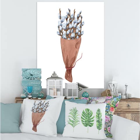 Designart "Bunch of Willow Twigs I" Farmhouse Canvas Wall Art Print