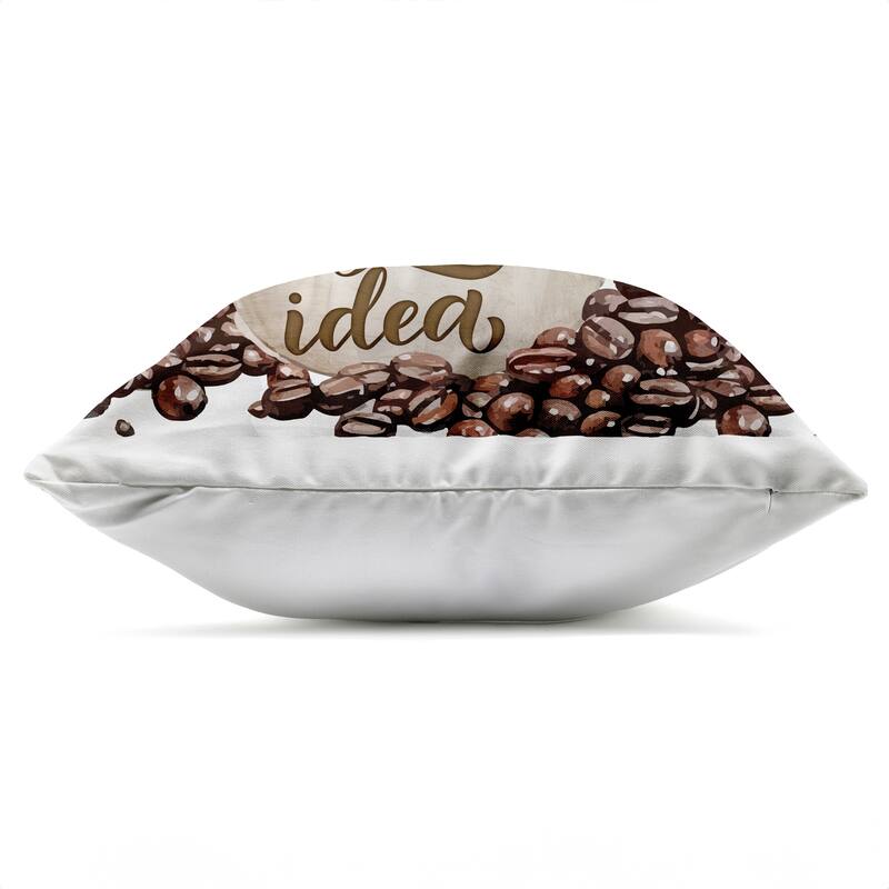 Stupell Coffee Phrase Classic Mug Printed Outdoor Throw Pillow Design by Kim Allen