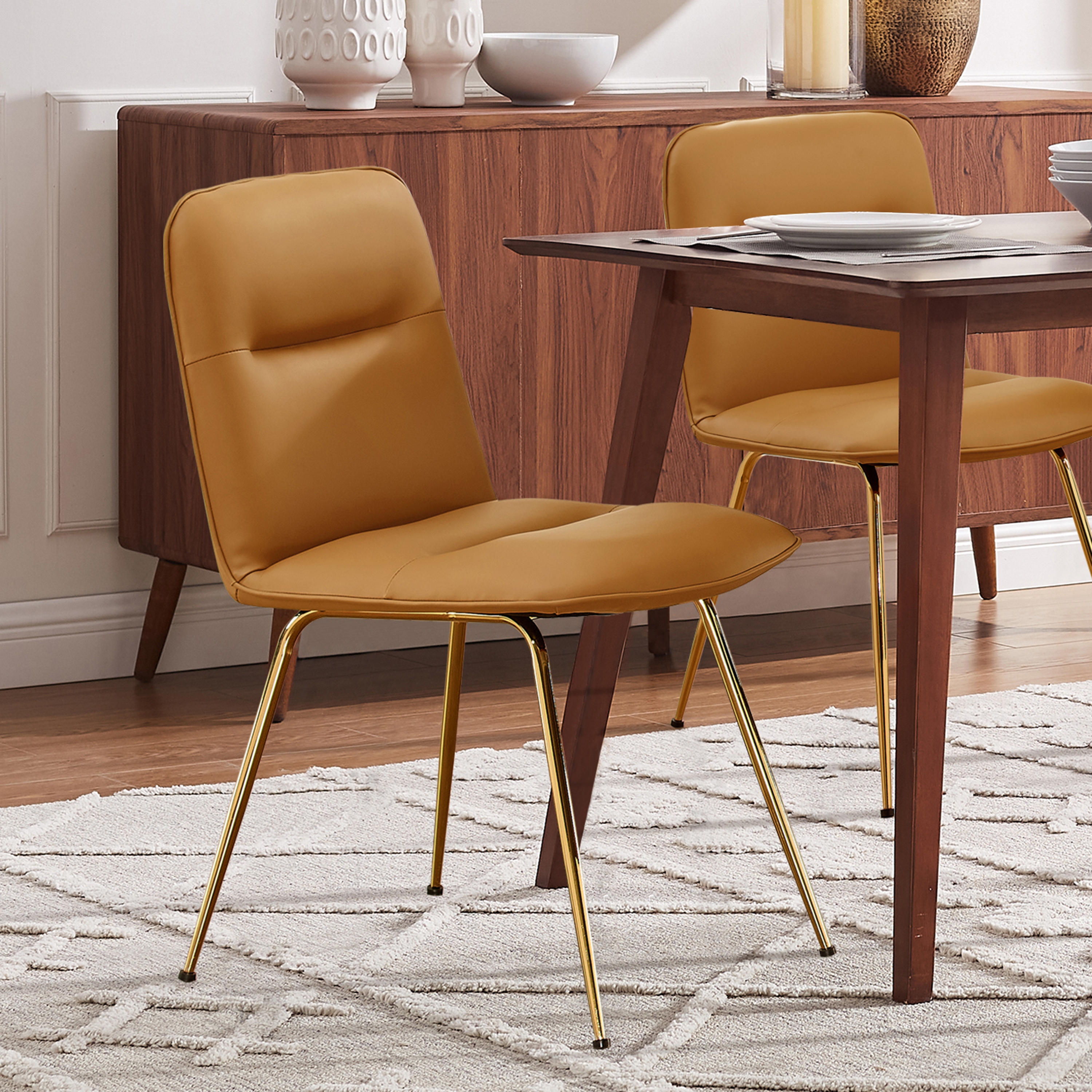 Art Leon Upholstered Accent Dining Chairs Set of 2