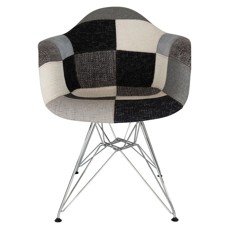 Willow Fabric Accent Armchair With Chrome Legs Set of 2 by LeisureMod