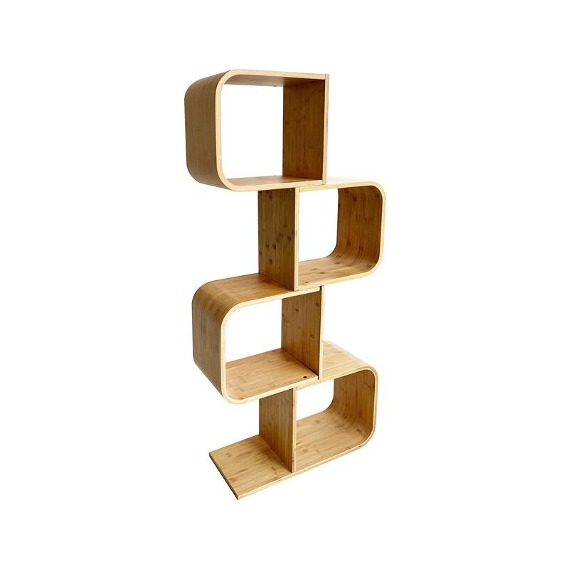 Modern Contemporary Shelf Contain Square Shape Shelves With Large Space, Natural