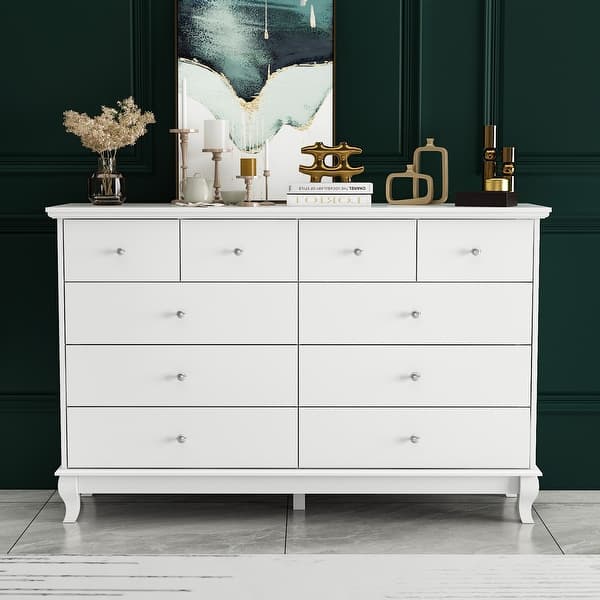 Timechee Lacquer Dresser Long Dresser for Bedroom Chest of Drawers - Bed  Bath & Beyond - 36239376