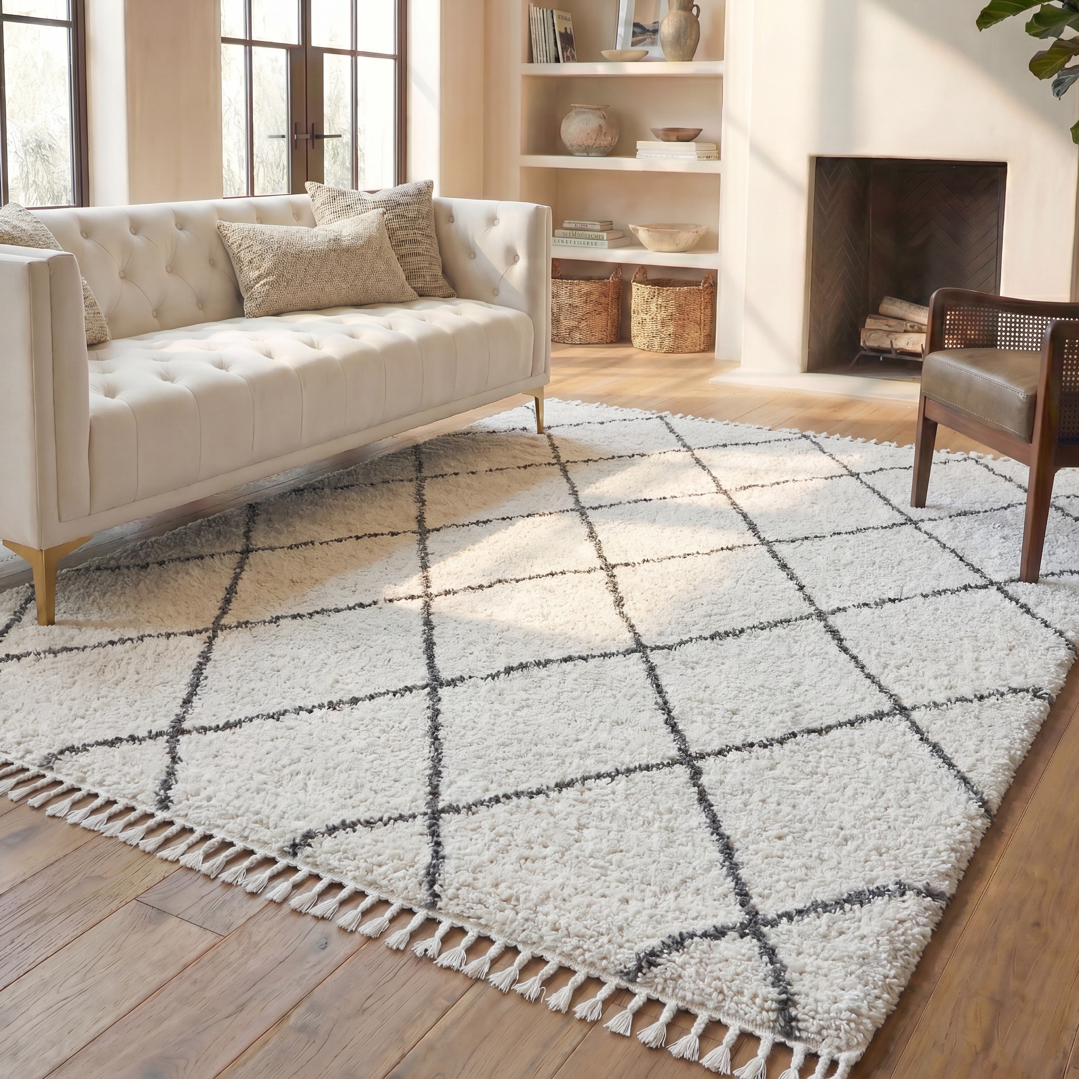 SAFAVIEH Moroccan Fringe Shag Leoma 2-inch Thick Rug