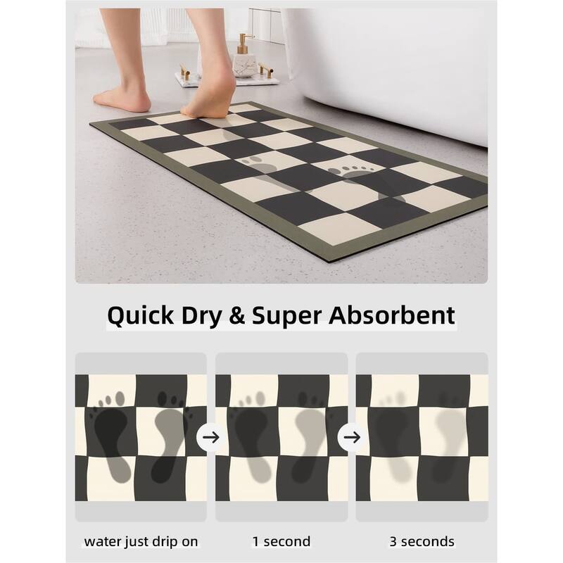 Bath Mat Rug-Thin Quick Dry