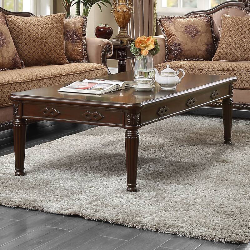 Espresso Coffee Table with Turned Legs - Espresso