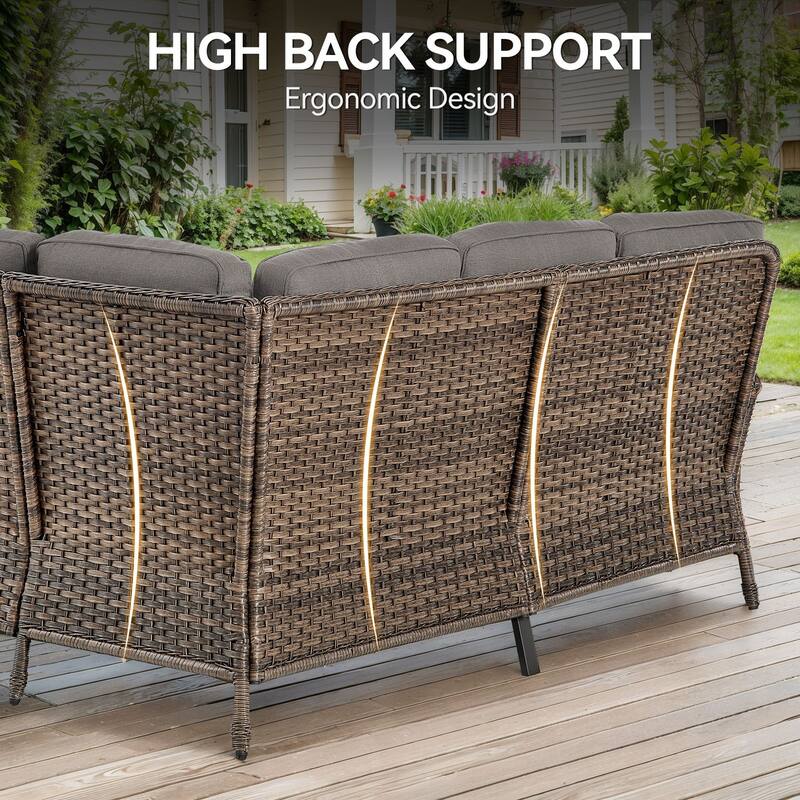 Fire Pit Table with Sectional Sofa Swivel Chairs Ottomans