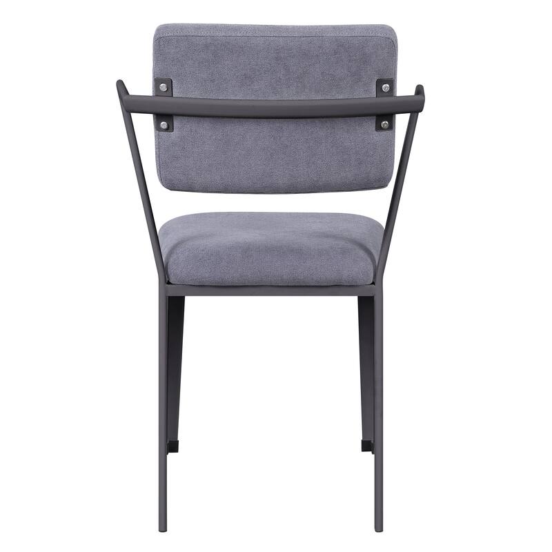 Grey Fabric Open Back Office Chair with Comfortable Cushion, Sturdy Metal Legs, and Contemporary Style for Workspaces