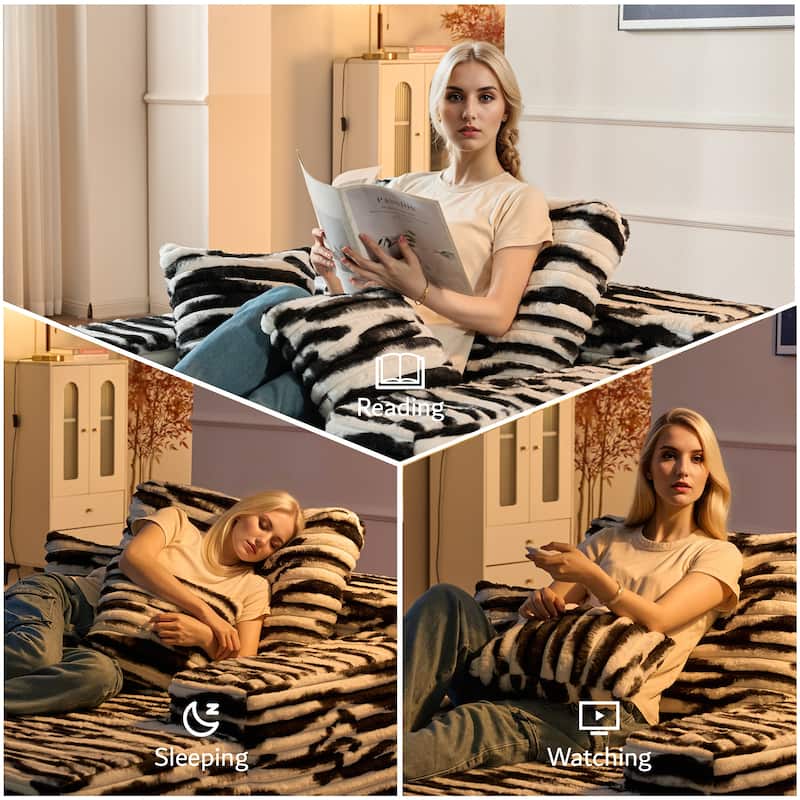 OVIOS Plush Convertible Floor Lounge Sofa