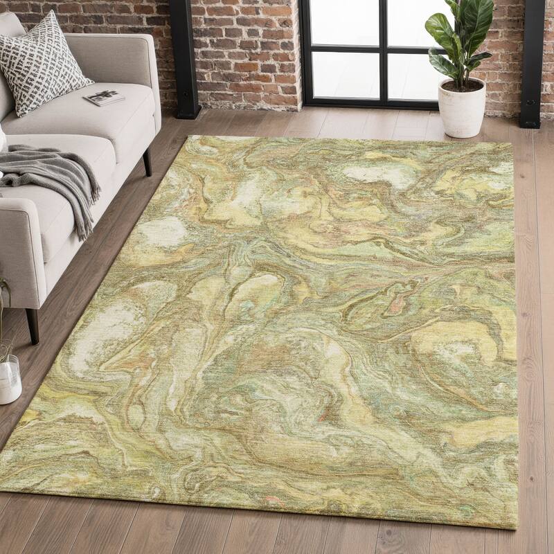 Premium Washable Super Soft Modern Contemporary Mayfield Rug - Gold - 9' x 12'