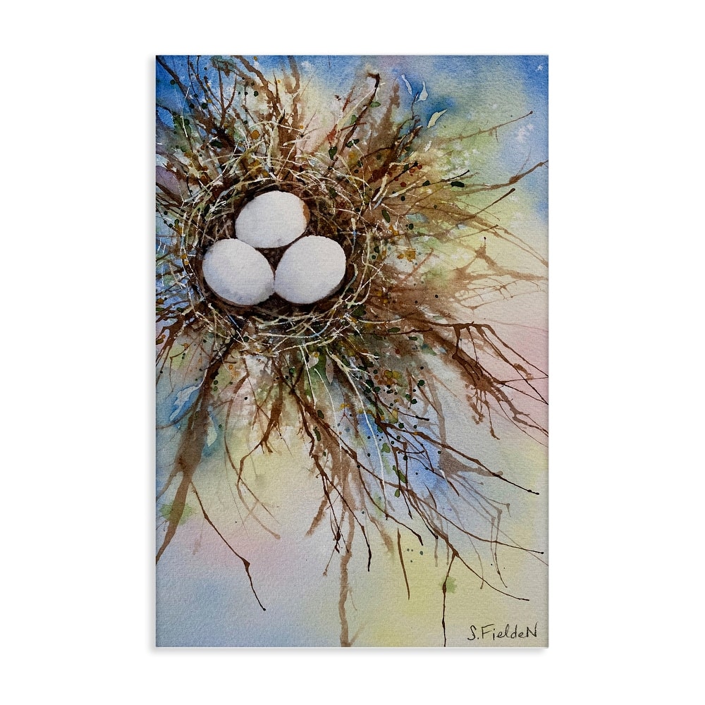 Stupell Modern Watercolor Bird Nest Canvas Wall Art Design By Stephanie Fielden