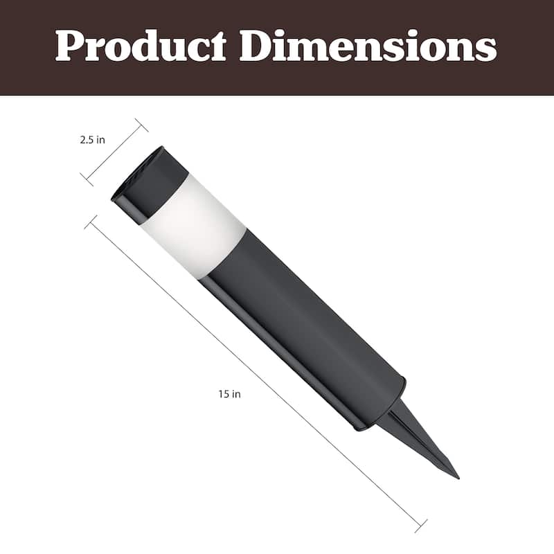 Solar Path Bollard Lights, Set of 6 15" Pure Garden