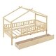preview thumbnail 52 of 57, Roomfitters Twin Size Wooden House Bed with Two Storage Compartments, Stylish and Space-Saving Bed Frame