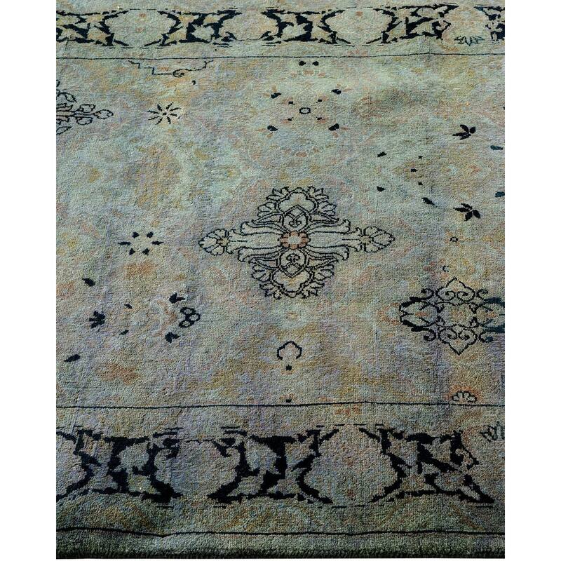 Overton Hand Knotted Wool Vintage Inspired Modern Contemporary Overdyed Gray Runner Rug - 3' 0" x 10' 2"