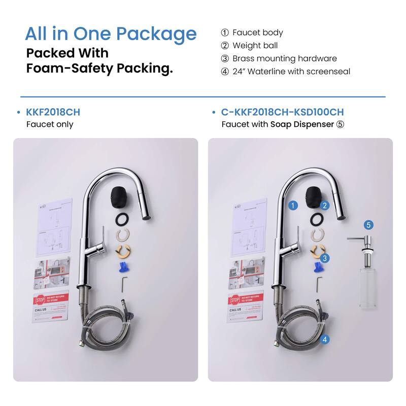 Fusion-T Single Handle Pull Down Kitchen Sink Faucet with Soap Dispenser