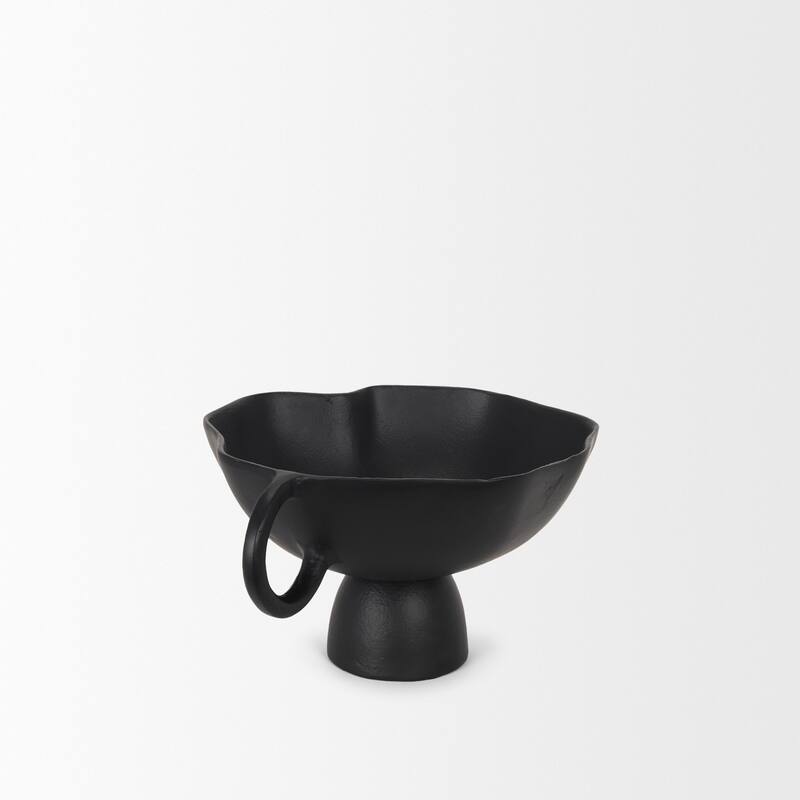 Radka Small Matte Black Metal Decorative Bowl - 11.22 x 15.55 x 6.75