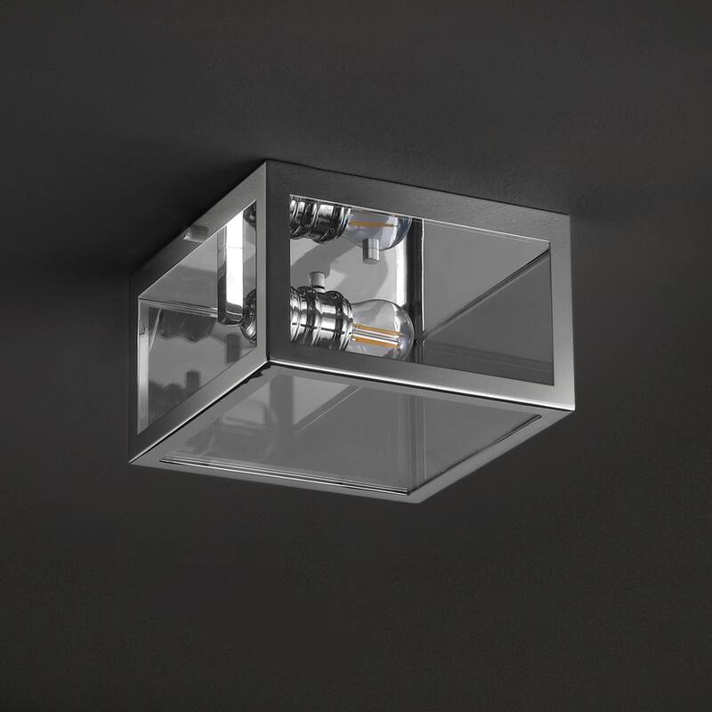 Alma 12" Metal/Glass LED Flush Mount, by JONATHAN Y
