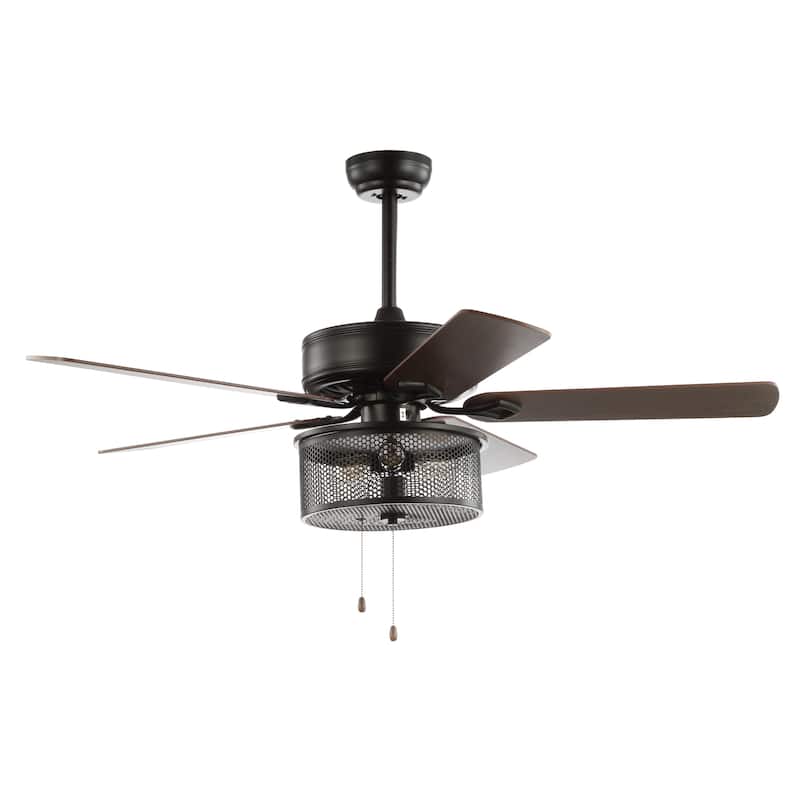 SAFAVIEH Lighting 52-Inch Fredrick Ceiling Light Fan - 52" W x 52" L x 24" H