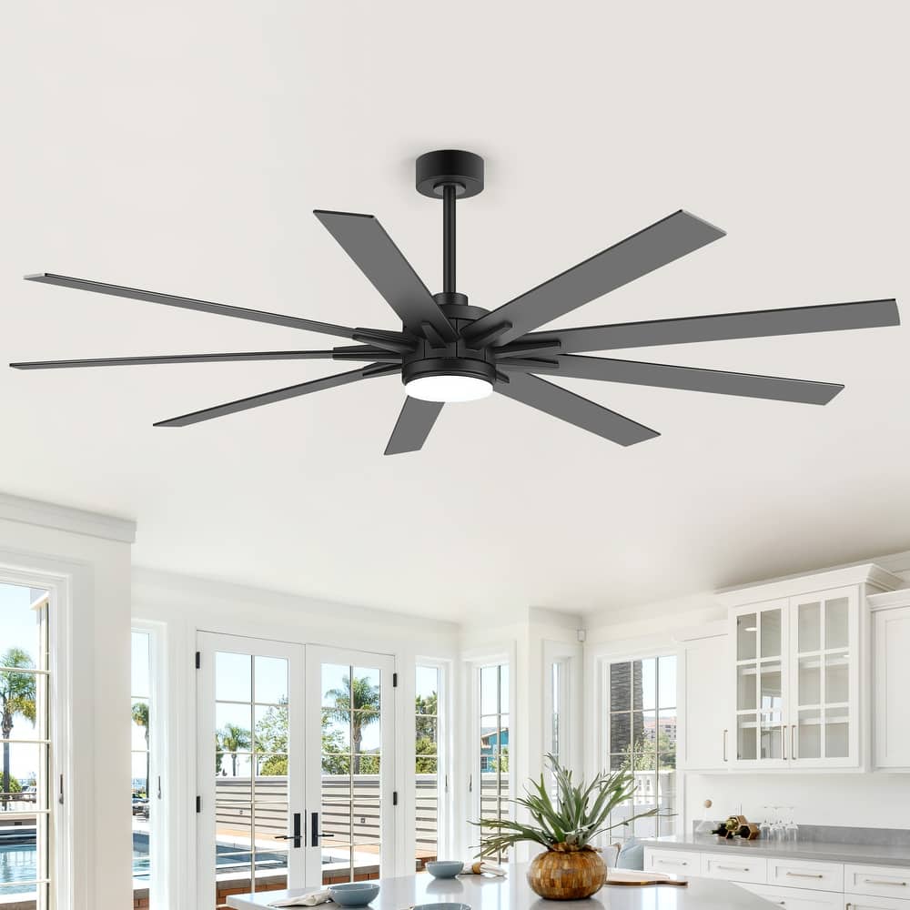 36/42/48/52/56/62/72/84-Inch Reversible Blade Integrated LED Ceiling Fan with Light Remote