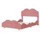 preview thumbnail 26 of 52, Velvet Upholstered Platform Bed with Cloud Shape Headboard, Footboard, Side board - Easy Assembly