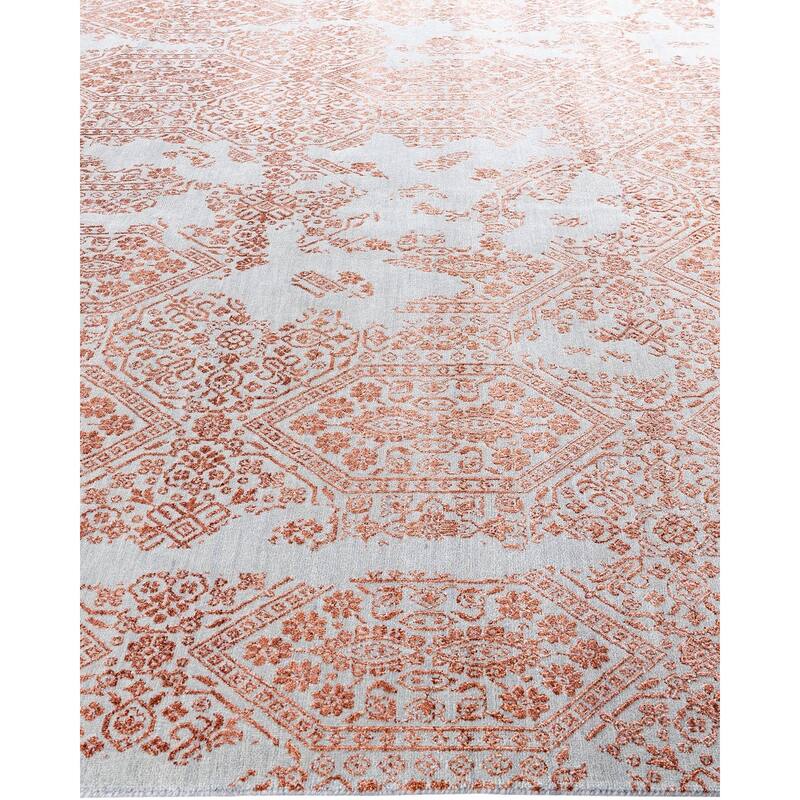 Ikat One-of-a-Kind Hand-Knotted Area Rug, Orange - 8' 1" x 10' 0"