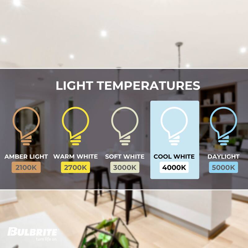 Bulbrite Pack of (4) 12 Watt 4" Integrated LED Recessed Downlight with E26 Quick Connect Adapter - Cool White Light