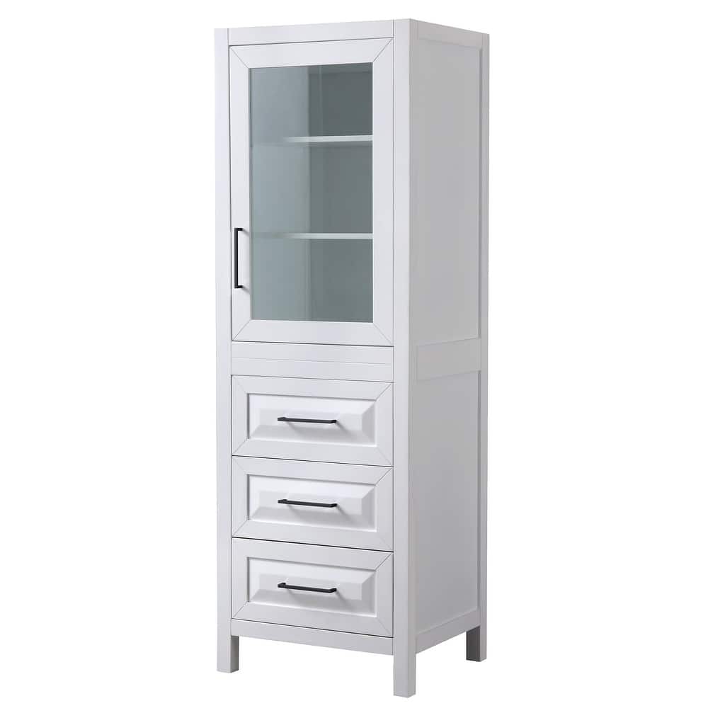 Daria Linen Tower with Cabinet Storage and 3 Drawers