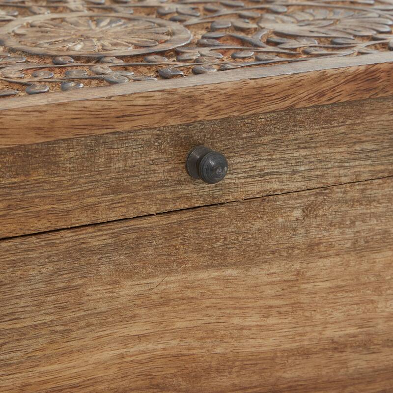 Wood Handmade Box with Hinged Lid (Set of 3)
