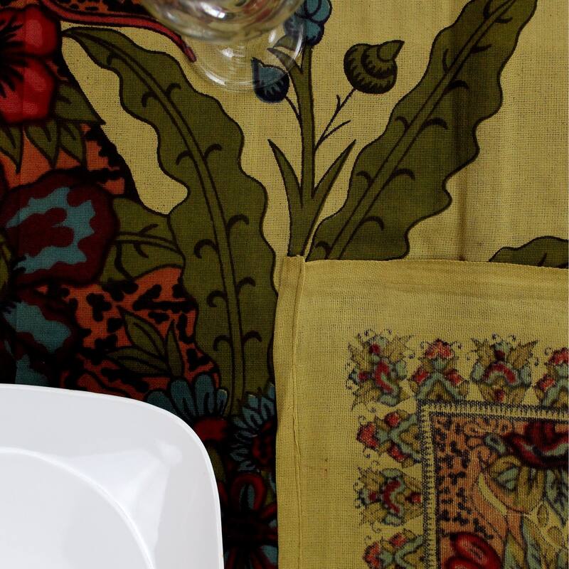 Light Weight Cotton Lively Tree of Life Tablecloth Rectangle