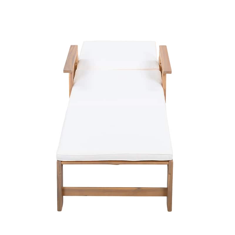 Christopher Knight Home - Nexo Outdoor Acacia Wood Adjustable Chaise Lounge Set with 18.00'' Square Cross Base Side Table