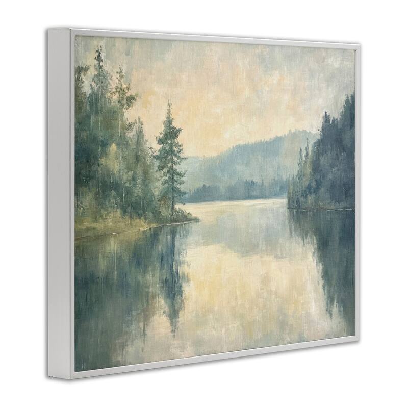 Stupell Mountain's Reflection Landscape Framed Giclee Art Design By Petal Prints Design
