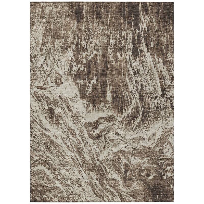 Machine Washable Indoor/ Outdoor Modern Abstract Chantille Rug