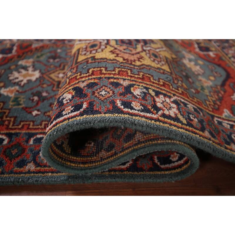 Geometric Heriz Serapi Oriental Accent Rug Hand-Knotted Wool Carpet - 2'7"x 6'0"