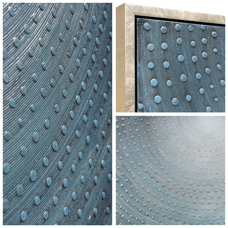 Concentric Textured Metallic Hand Painted Canvas Wall Art Set of 3