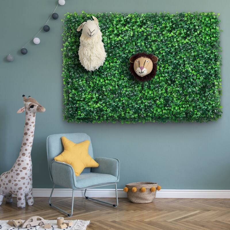 12PCS 24"x16"Artificial Boxwood Boards,UV Protected Grass Wall Panels & Boxwood Fence Panels for Green Wall Decor,Garden Fence