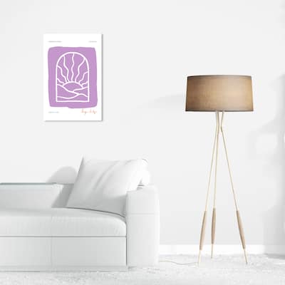Wynwood Studio Canvas Nautical and Coastal Pastel Purple Sunrise Purple Modern & Contemporary Wall Art Canvas Print