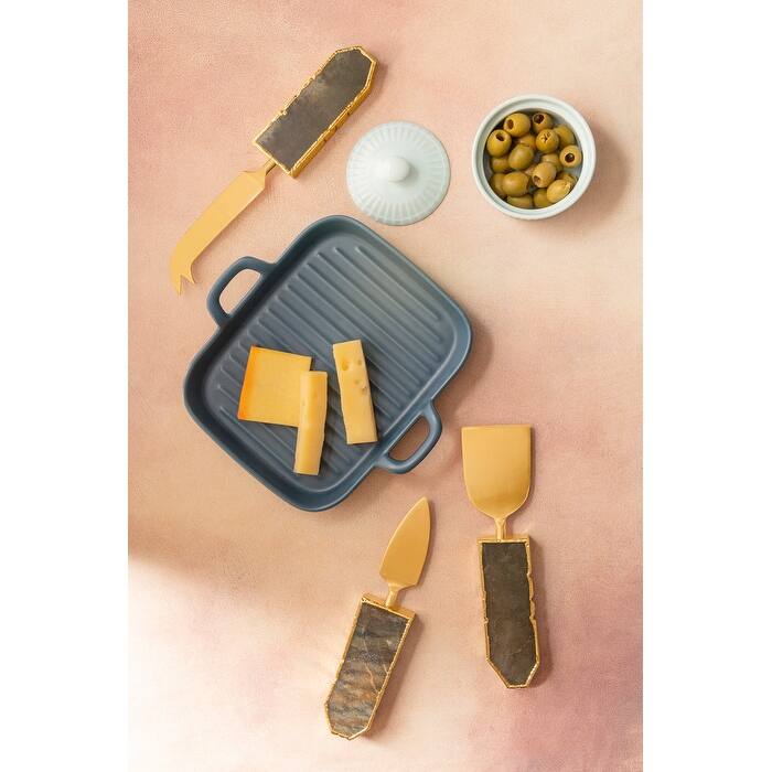 Brittany Agate Cheese Knives, Set of 3 - Sage