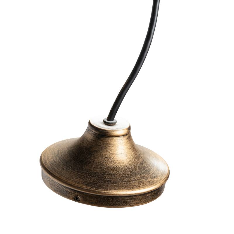 Rosalie Distressed Antique Brass and Glass Pendant - 6.75 x 6.75 x 12