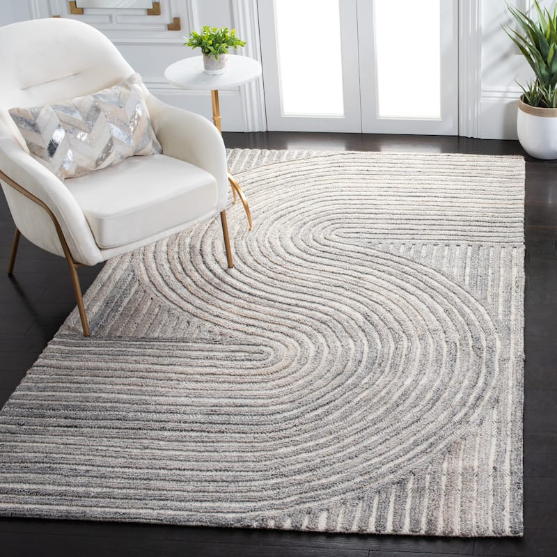 SAFAVIEH Handmade Southampton Catena Abstract Wool Rug - 10' x 14' - Beige - Rectangle