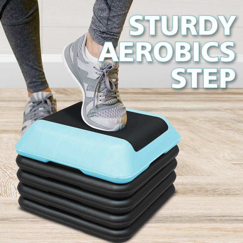 Height-Adjustable Step Aerobics Riser Platform Fitness Equipment