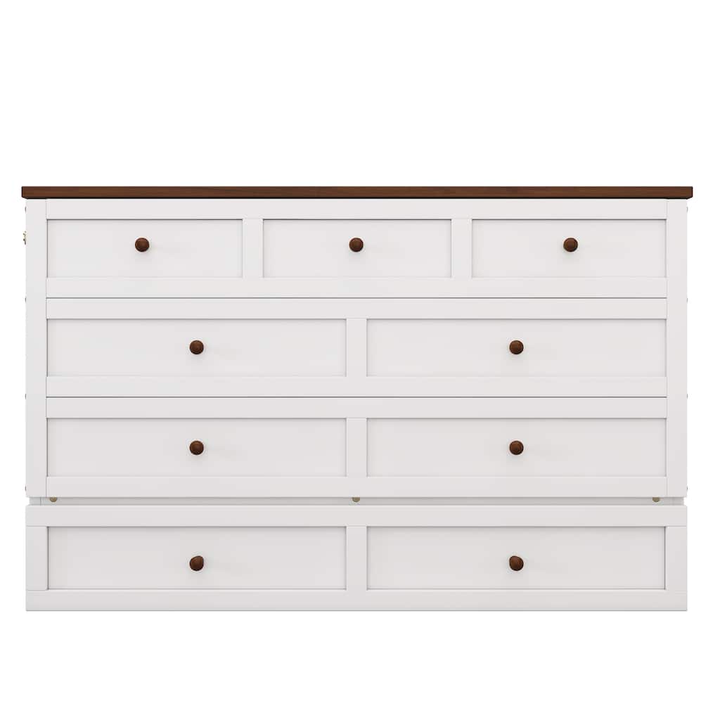Queen Solid Pine Murphy Bed Chest