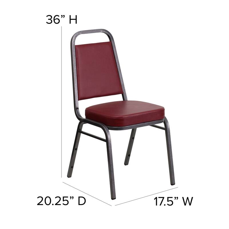 4 Pack Trapezoidal Back Stacking Banquet Chair - 20.25"D x 17.5"W x 36"H