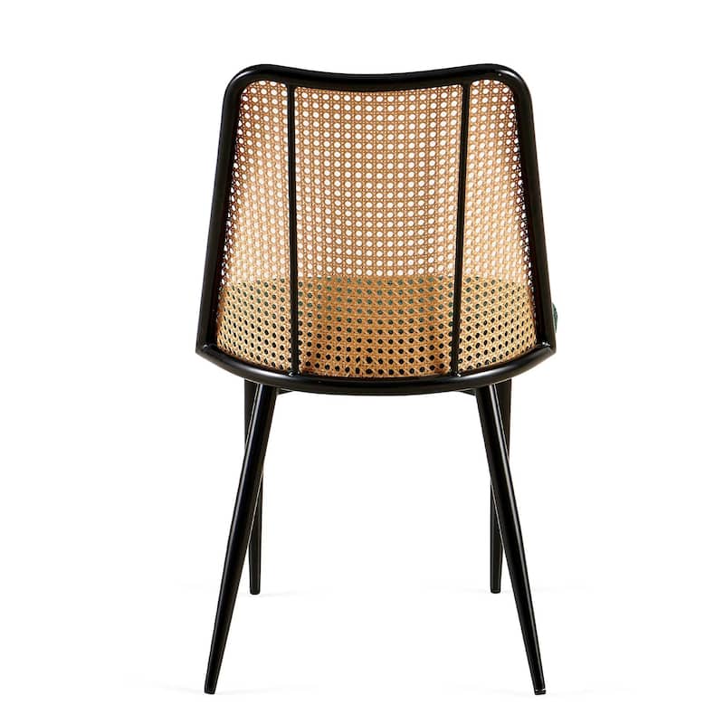 Natural Cane Back Dining Chairs Set of 2 Upholstered Dining Room Kitchen Chair