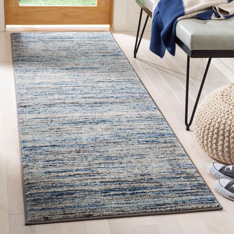 SAFAVIEH Galaxy Riet Modern Contemporary Rug - 2'3" x 6' Runner - Blue/Grey