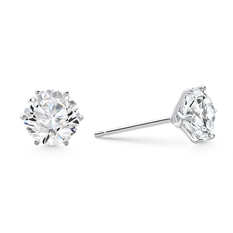 2Ct tw Sylvie Round Diamond Studs Gold Lab Grown