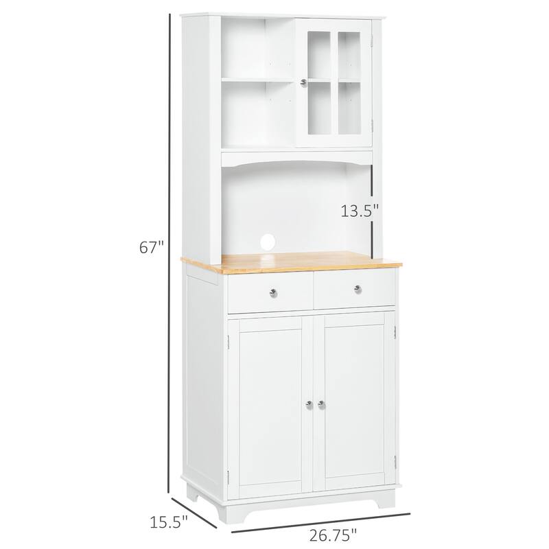 Pantry Cabinet with Adjustable Shelf and 2 Drawers